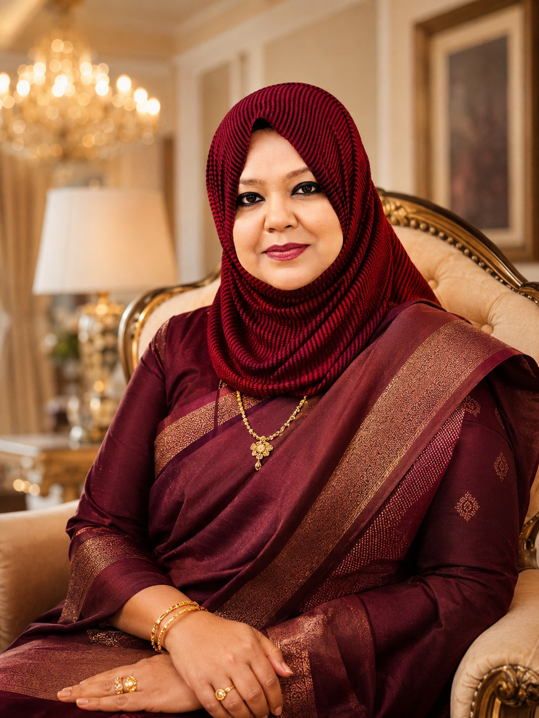 Portrait of Kaniz Sultana, beauty entrepreneur and community leader